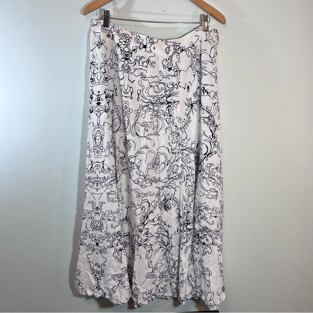 NWT Soft Surroundings Summer Breeze Maxi Skirt PXL Petite XL White Black Floral